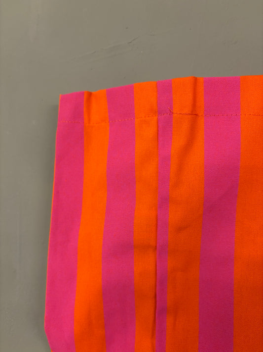 Strandtasche/Shopper aus Baumwolle Streifen orange rhodinrot