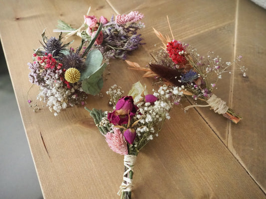 Mini Trockenblumenstrauß Bunt