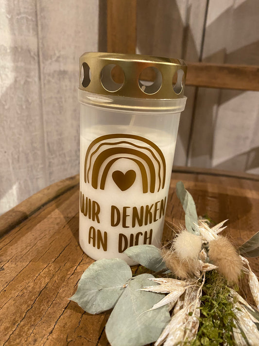 Grabkerze/Grablicht "Wir denken an dich"