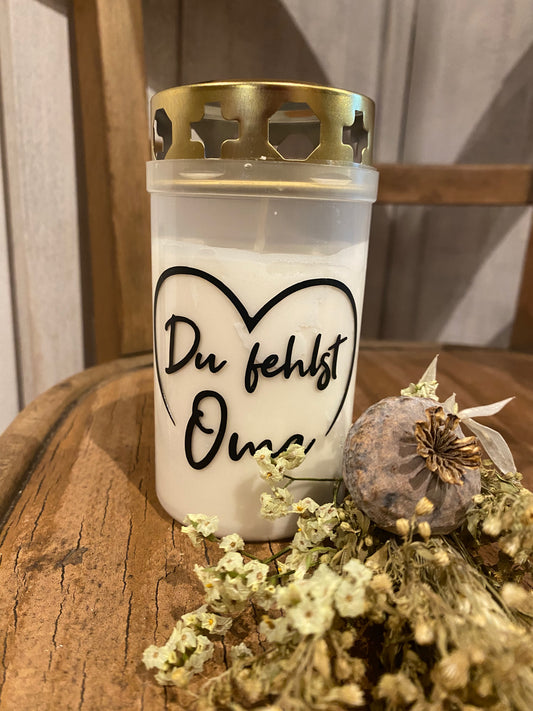 Grablicht Grabkerze Du Fehlst Oma