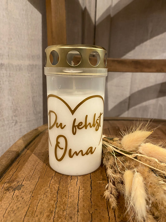 Grablicht Grabkerze Du Fehlst Oma