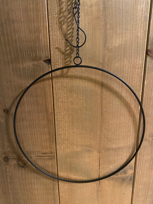 Dekoanhänger Rumba Reifen Hoop Schwarz Matt 30 cm