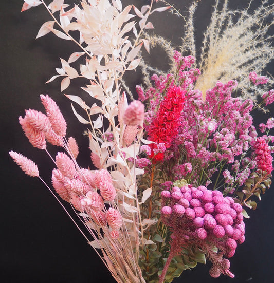 Trockenblumen Strauß Rosa/Pink 60-75 cm