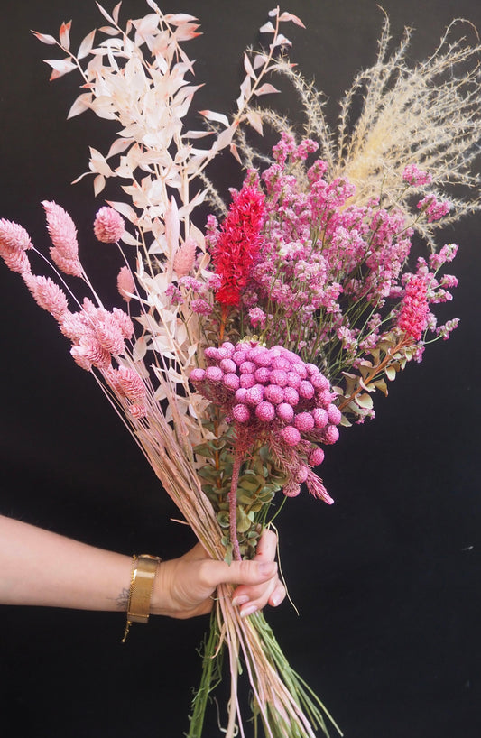 Trockenblumen Strauß Rosa/Pink 60-75 cm
