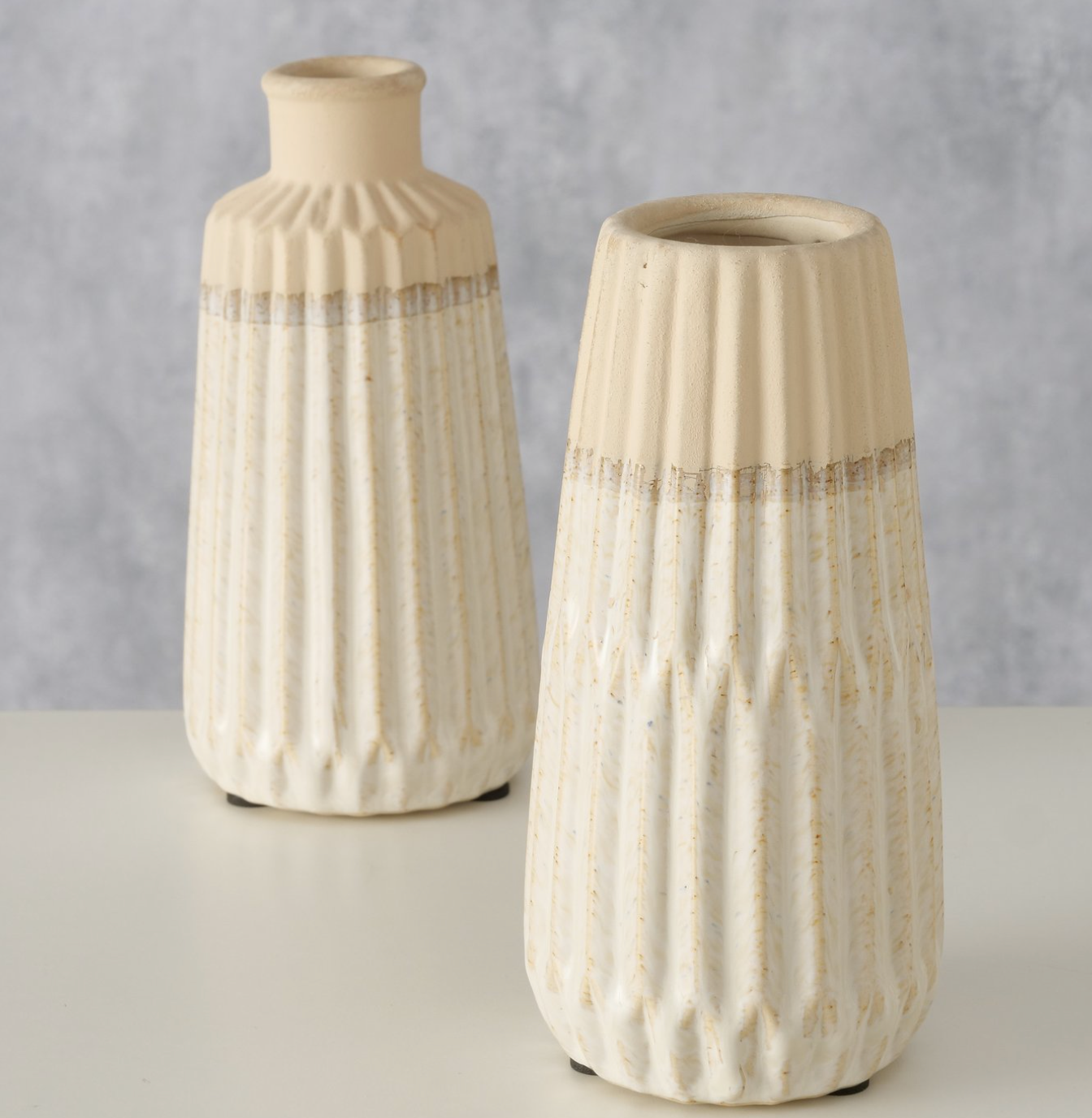 SALE Vase Malia H17,00cm Beige 2 Varianten